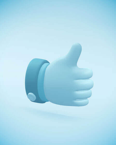 Thumbs up graphic symbolising positive feedback and approval for JDS Property's maintenance and development services.